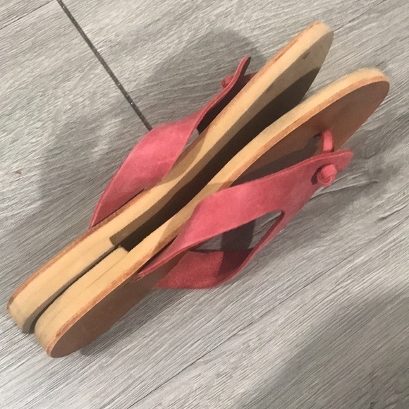 Simatis Eva Flatform Red Handmade Leather Flip-flops made in Greece size 10-10.5 - Picture 4 of 8